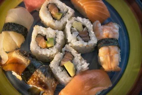 Assorted Sushi Plate Stock Photos
