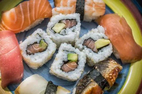 Assorted Sushi Plate Stock Photos