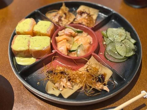 Assorted sushi plate Stock Photos