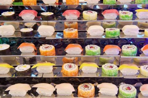 Assorted Sushi rolls Stock Photos