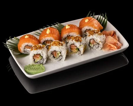 Assorted sushi. Sushi set Stock Photos