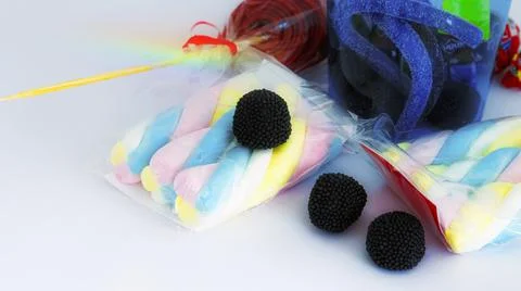 Assorted sweets for children's birthdays Stock Photos