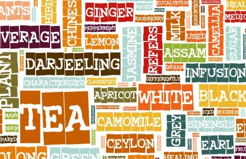 Assorted teas Stock Illustration