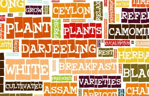 Assorted teas Stock Illustration