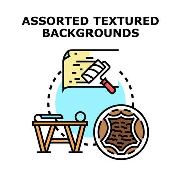 Assorted textured backgrounds and surfaces concept Stock Illustration