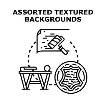 Assorted textured backgrounds and surfaces concept Stock Illustration