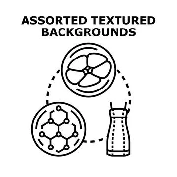 Assorted textured backgrounds concept vector illustration Stock Illustration
