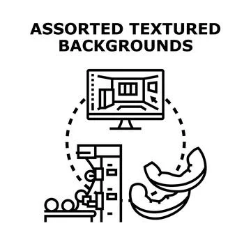 Assorted textured backgrounds creating design elements concept Stock Illustration