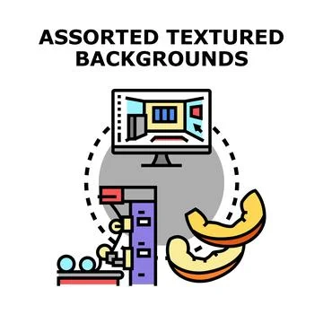 Assorted textured backgrounds creating design elements concept 库存插图