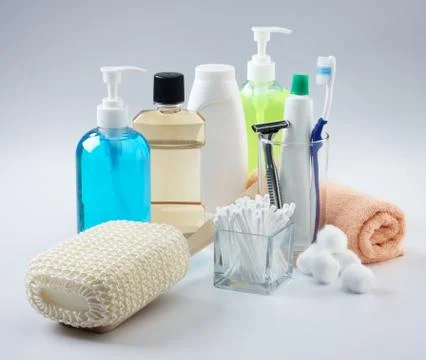 Assorted toiletries Stock Photos