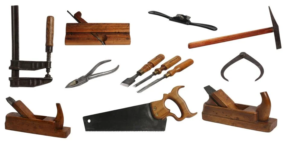 Assorted tools for carpenter Foto stock