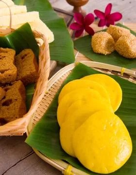 Assorted Tradisional malaysia cakes and deserts Stock Photos