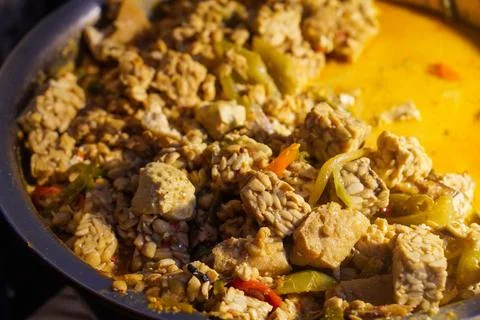 Assorted traditional Indonesian dishes with vibrant homemade flavors Foto stock
