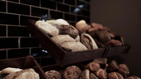 Assorted Trays of Bread in Store 스톡 일러스트
