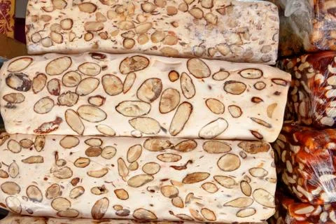 Assorted Turkish Delight bars, Sugar coated soft candy Foto stock