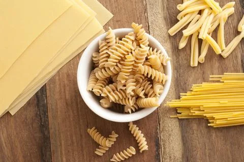 Assorted Types of Pasta Stock Photos