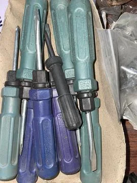 Assorted Used Screwdrivers Stock Photos