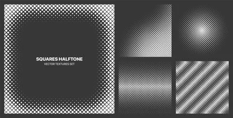 Assorted Various Contrast Halftone Square Dots Texture Vector Pattern Background Illustrazione stock