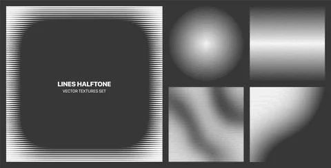 Assorted Various Contrast Halftone Streaking Textures Vector Patterns Background Stockillustratie
