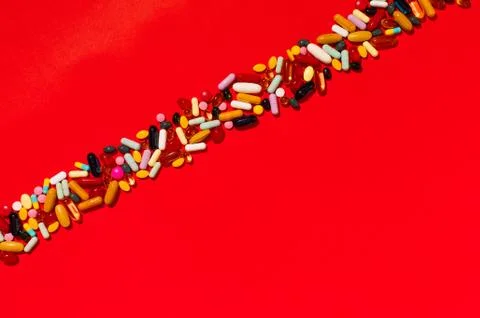 Assorted various kinds of pills. Stock Photos