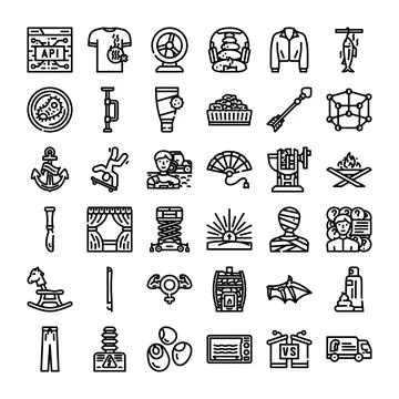 Assorted vector icons collection illustrating various concepts Illustrazione stock