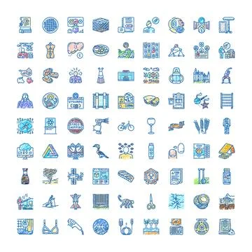 Assorted vector icons representing various concepts and themes イラスト素材