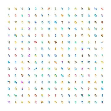 Assorted vector isometric icons collection for web design イラスト素材