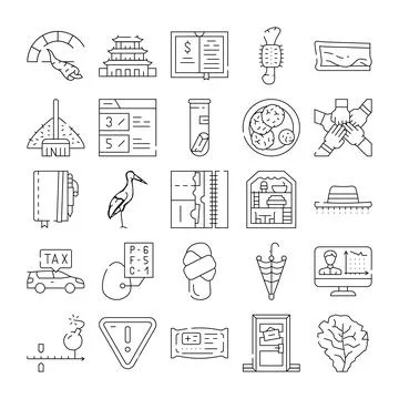 Assorted vector line collection of business and lifestyle icons イラスト素材