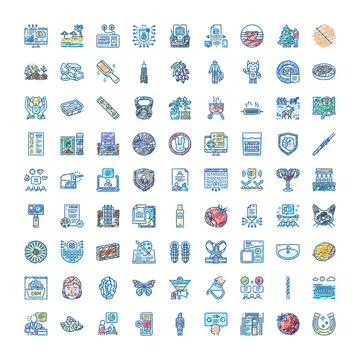 Assorted vector line icons concept design collection Stock Illustration