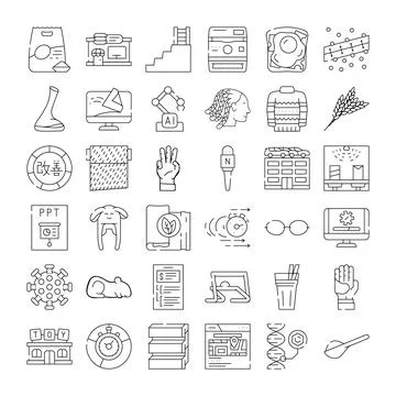 Assorted vector line icons creating a concept collection 스톡 일러스트