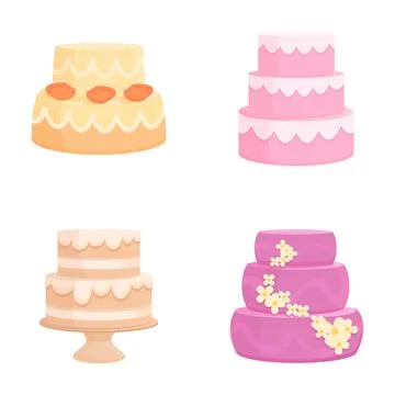 Assorted vector wedding cakes collection Stock Illustration