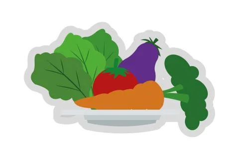 Assorted vegetables icon Stock Illustration