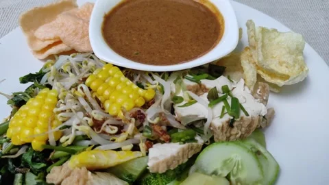Assorted vegetables Indonesian food Stock Footage 262625844