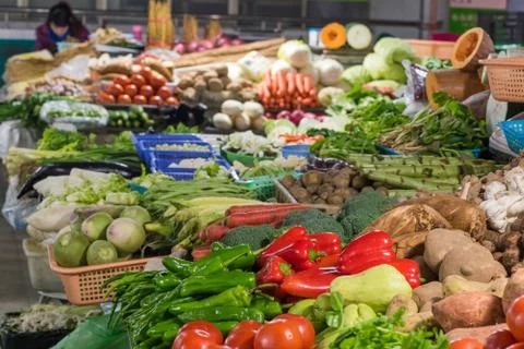 Assorted vegetables in a market Stock Photos