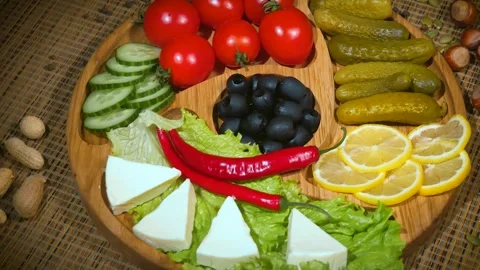 Assorted vegetables on the menagerie Stock Footage 259410973