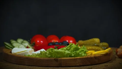 Assorted vegetables on the menagerie Stock Footage 259411792