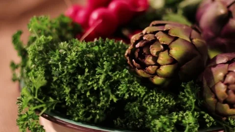 Assorted vegetables rotating view Stock Footage 73928166