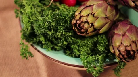 Assorted vegetables rotating view Stock Footage 74177377