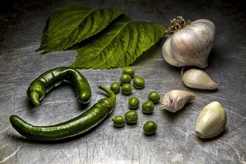 Assorted vegetables on a sheet pan. Stock Photos