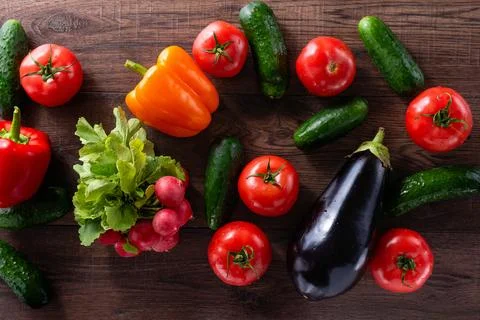 Assorted Vegetables on Table Stock Photos
