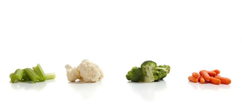 Assorted vegetables on a white background Stock Photos