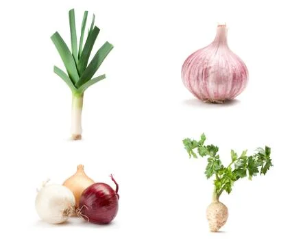 Assorted vegetables on white background Stock Photos