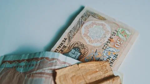 Assorted Vintage Banknotes Top View Stock Photos