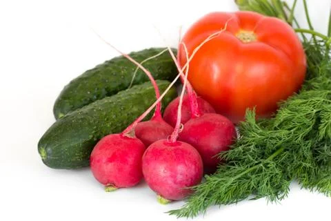 Assorted whole vegetables isolated on white background Stock Photos