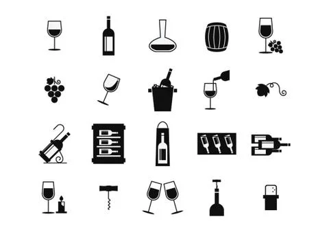 Assorted Wine Collection Stock Illustration