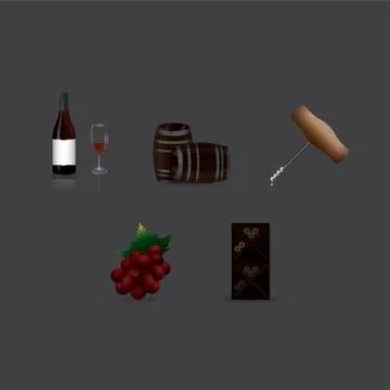 Assorted Wine Collection Stock Illustration