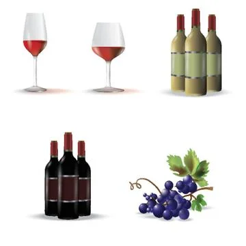 Assorted Wine Collection Stock Illustration