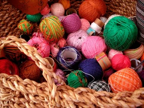 Assorted yarn Stock Photos