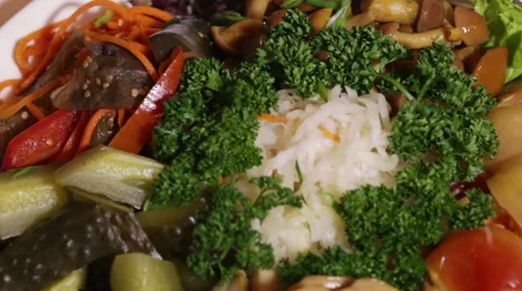 Assorti pickled vegetables 스톡 동영상 45437858