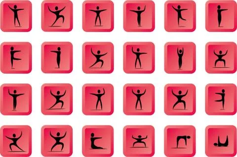 ASSORTIMENT HUMAN SILHOUETTE IN POSITION Illustrazione stock